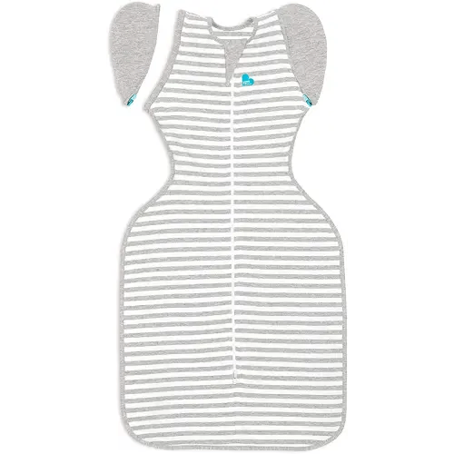Love to Dream Swaddle Up Transition Swaddle, Patented Zip-Off Wings, Gently Help Baby Transition from Being Swaddled to Arms Free When Showing Signs of Rolling, 1.0 TOG, 13-19 lbs, Gray