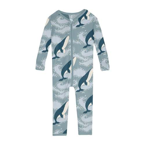 Print Convertible Sleeper with Zipper in Stormy Sea Splashing Whales