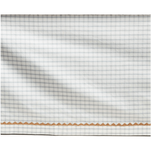 Blue Windowpane Plaid Organic Cotton Baby Crib Skirt