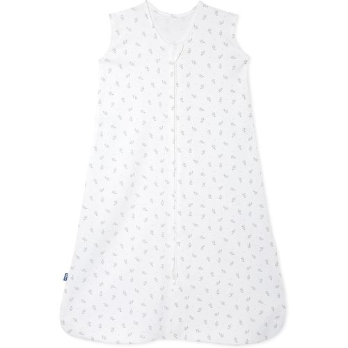 HALO SleepSack, 100% Cotton Wearable Blanket, Swaddle Transition Sleeping Bag, TOG 0.5, Blue Thyme, Medium, 6-12 Months