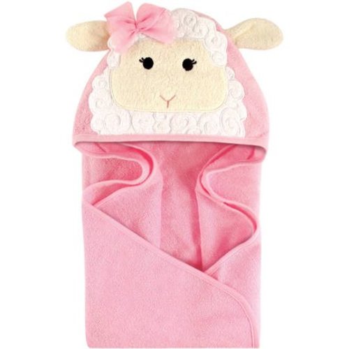 Hudson Baby Woven Terry Animal Hooded Towel, Little Lamb