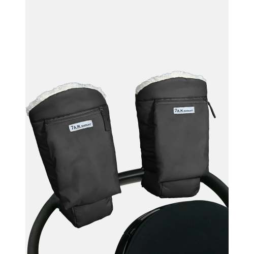 7 A.M. Enfant Warmmuffs - Black Oslo Cloud | Twinkle Twinkle Little One