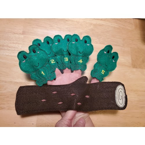 5 Speckled Frogs Finger puppets for music Education preschool Kindergarten for teacher grandparent child mom dad
