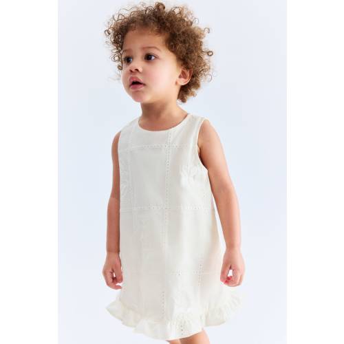 EMBROIDERY-DETAIL COTTON DRESS