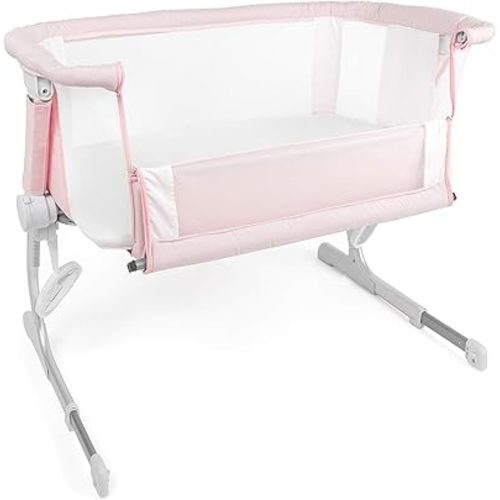 Baby Delight Beside Me Dreamer Bassinet | Bedside Sleeper | 6-Position Height Adjustment | Peony Pink