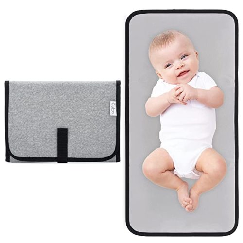 Baby Changing Pad, Portable Diaper Changing Pads for Newborn Girl & boy – Waterproof Travel Changing Station- Gift by Comfy Cubs (Solid Grey, Compact)