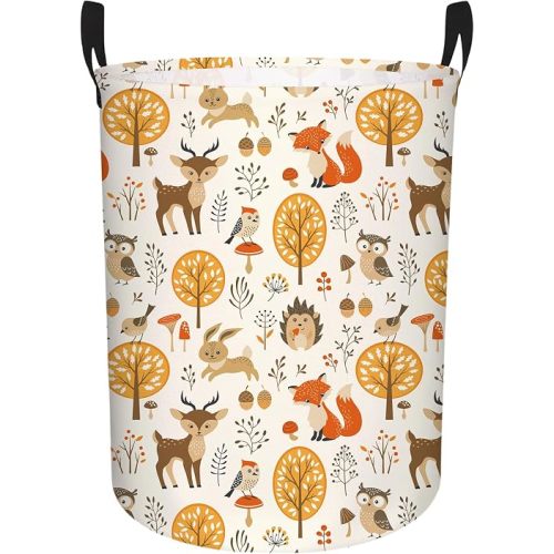 MYFLOCY Baby Boy Hamper Waterproof Kids Laundry Basket Clothes Storage Bin Woodland Animal Nursery Room Decor (Golden 1)