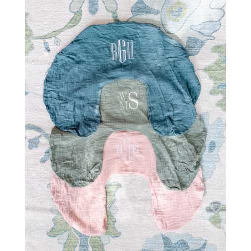 Custom Embroidered Nursing Boppy Cover for Baby Girl or Boy | Breastfeeding Pillow Cover | Baby Shower Gift | Monogram Personalization