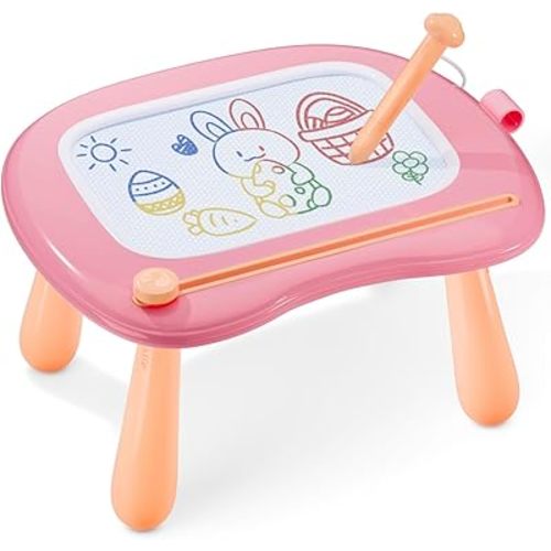 Magnetic Drawing Board, Baby Toys & Gifts for 1 2 Year Old Girls, Doodle Board Preschool Learning Toys for Ages 1-3 Toddler Girl Birthday Christmas, Pink