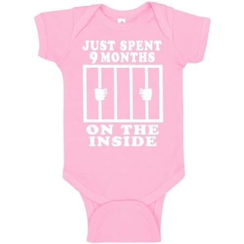 Reaxion Funny Cute Baby Boy Girl Handmade Clothes Infant Just Spent 9 Months On The Inside Bodysuits