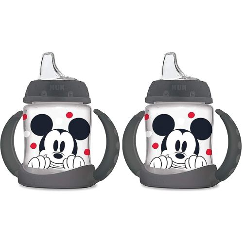 NUK Disney Learner Cup with Silicone Spout, Mickey Mouse, 5-Ounce, 2 Count (Disney Mickey)