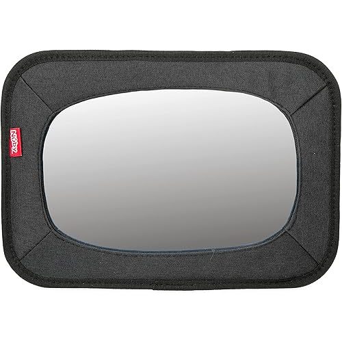 Nuby Shatterproof Rear Facing Backseat Baby Mirror, Black