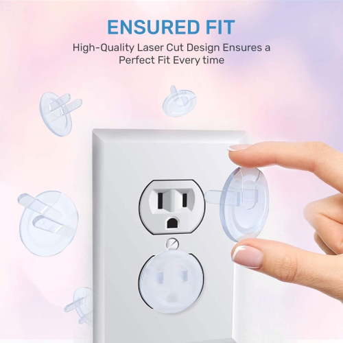 Baby Proof Me Outlet Plug Covers 24-Pack - Shock Prevention, Easy Installation, Secure Plastic Plug Covers for Power Sockets