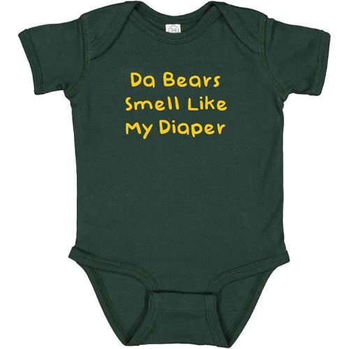 Campus Originals Packers Da Bears Smell Like My Diaper Funny Parents Gift Fan Baby Bodysuit