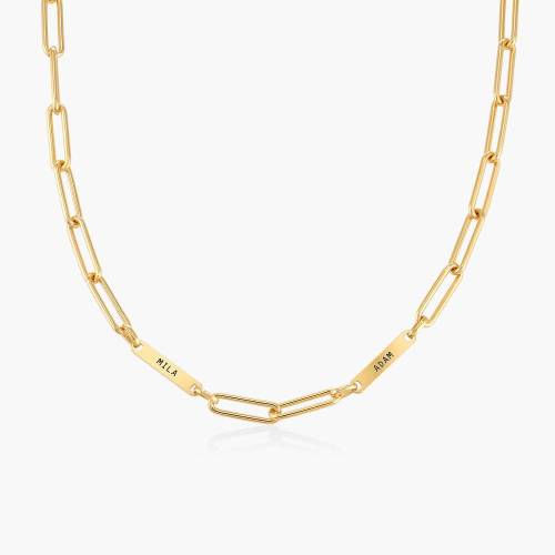 Ivy Name Paperclip Chain Necklace - Gold Vermeil - Oak & Luna