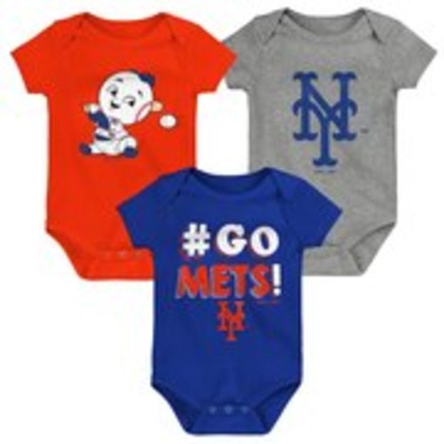 Infant New York Mets Royal/Orange/Gray Born To Win 3-Pack Bodysuit Set