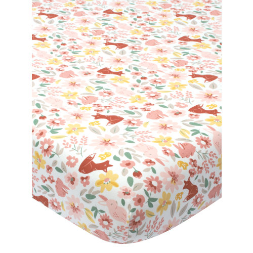 Modern Moments by Gerber Baby & Toddler Girl Ultra Soft Fitted Crib Sheet, Cotton/Spandex, Pink Floral