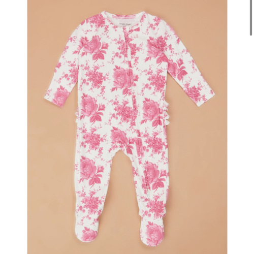 Vintage Roses Ruffle Footie