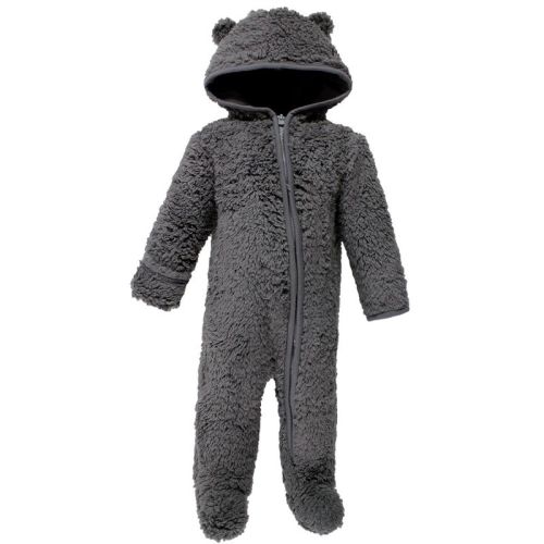 Hudson Baby Faux Shearling Bunting 1pk, Charcoal, 0-3 Months