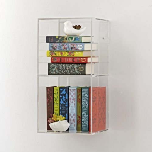 Now You See It 2-Bin Acrylic Shelf Bookcase