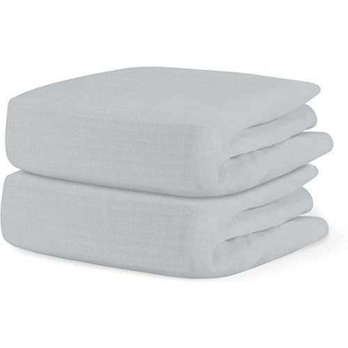 Newton Baby Fitted Mini Crib Sheets (2-Pack) | Organic Muslin Cotton, 100% Breathable & Soft Baby Sheets, Machine Washable Baby Mattress Sheets, Fits Any Mini Sized Crib 24" x 38", Twilight Grey