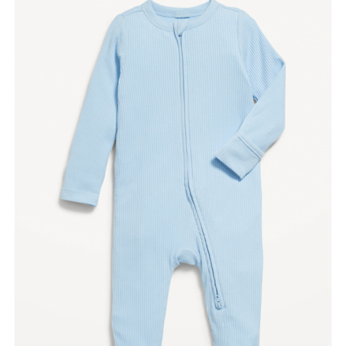 Ribbed 2-Way-Zip Sleep & Play Footed One-Piece for Baby