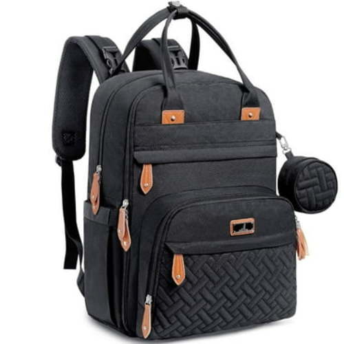BabbleRoo Diaper Bag Backpack with Changing Pad & Stroller Straps, Black, 1 pc