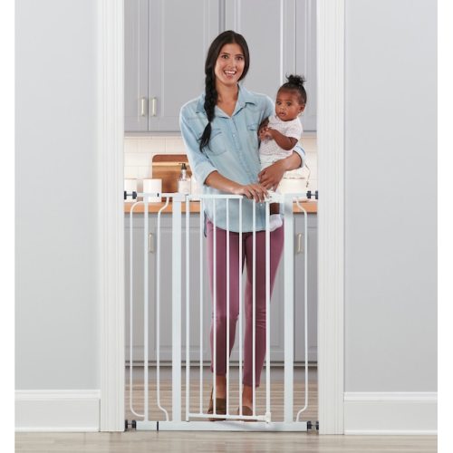 Regalo 29in x 36.5-in x 36-in Pressure/Hardware Mounted White Metal Safety Gate 1166 H DS at Lowes.com