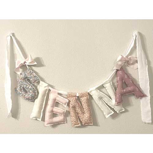 Handmade Fabric Banner | Custom Name Banner + Happy Birthday Banner | Special Occasion Banner | Handmade + Made to Order | Nursery Decor