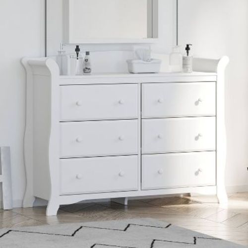 Storkcraft Avalon 6-Drawer Double Dresser - White