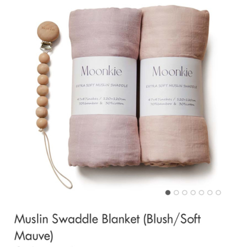 Muslin Swaddle Blanket (Blush/Soft Mauve)