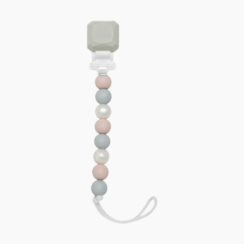 Loulou Lollipop Lolli Gem Silicone Pacifier Clip - Rose Grey