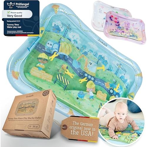 Premium Water Play Mat XXL – Award-Winning Inflatable Tummy Time Water Mat – Sensory & Motor Development Designed by Professional Educators – Certified 100% Baby-Safe Materials