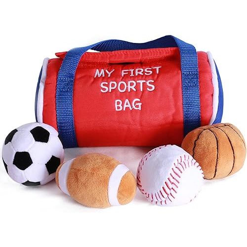 Obami My First Sports Bag Baby, 4 Tiny Cloth Balls, Interesting and Rich Sport Balls for Early Education Baby Toy