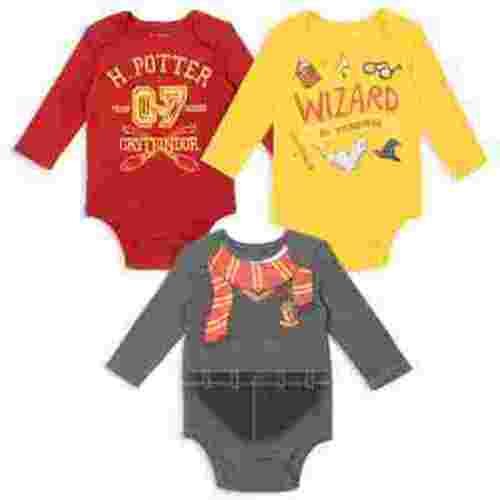 Harry Potter Newborn Baby Boys 3 Pack Bodysuits Newborn to Infant