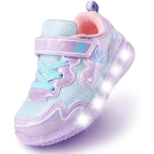 ZKA Toddler Light Up Shoes for Girls Boys Size 5 to Size 13 Sparkle Walking Running Tennis Casual Fashion Sport