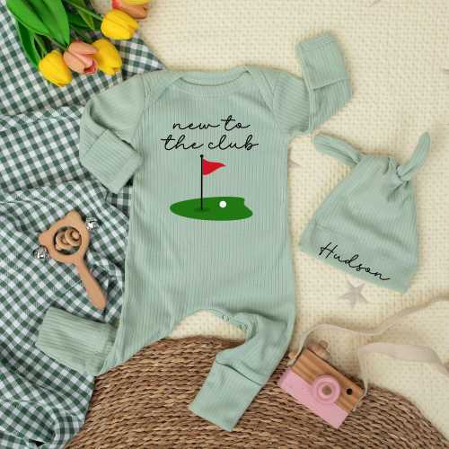 New To the Club Baby Bodysuit, Golf Baby Clothes, Future Golfer Coming Home, Custom Golf Newborn Outfit, Golf Fan Gift, Baby Shower Gift