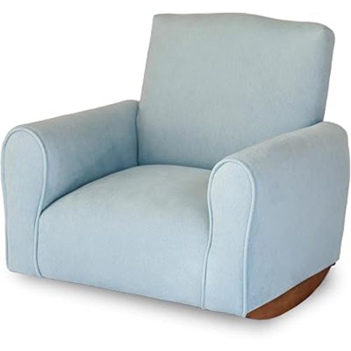 Kid Rocking Chair for Toddlers, Child Chair for Little Kids, Upholstered Toddler Armchair for Children, Comfy and Cute Little Kid Chairs (Rockers, Light Blue)