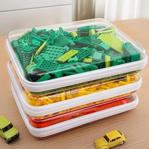 3PCS Large Clear Hard Shell Zippered Case, Diaper Bag Organizing Pouches, Waterproof Cosmetic Bag, Kid's Toy Storage Organizer Bins, Pencil Case, Christmas Storage Bins