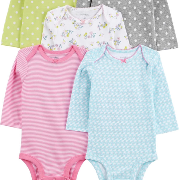 Simple Joys by Carter's Baby Girls 5-pack Long-sleeve Bodysuit