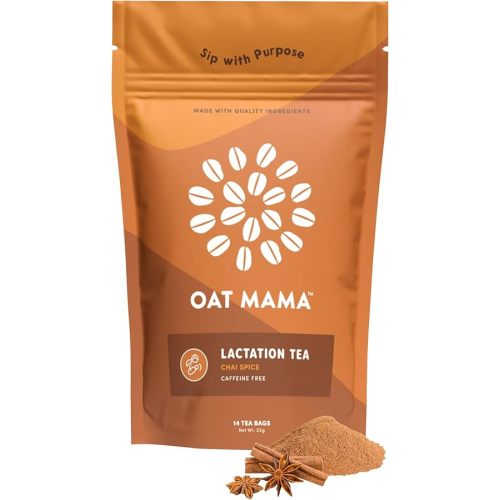 Oat Mama Lactation Tea for Breastfeeding Moms - Chai Spice | Breastfeeding Essentials for Milk Supply Increase | Organic Lactation Support & Postpartum Recovery