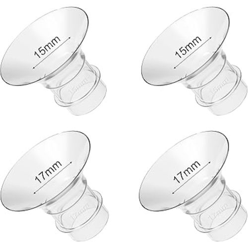 Flange Inserts 15mm 17mm 4PCS Compatible with Spectra Elvie Medela Willow go Bellababy 24mm Flange/Shields Wearable Breast Pump, Reduce Nipple Tunnel Size, Pump Parts Replace