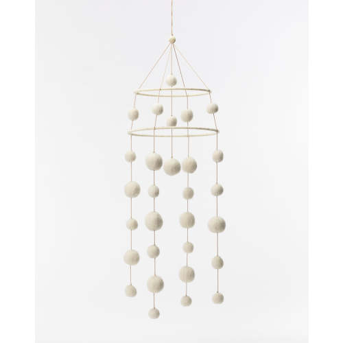 Cream Pom Pom Mobile