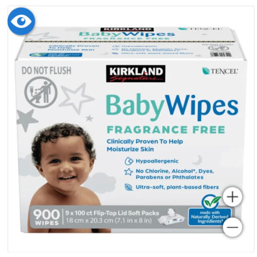 Kirkland Signature Baby Wipes Fragrance Free, 900-count