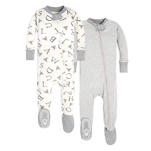 Burt's Bees Baby Boys' Pajamas, Zip-Front Non-Slip Footed Sleeper, Organic Cotton