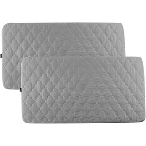 Bamuho Bassinet Mattress Protector Compatible with Foalom, Newton, Skylar Baby Bassinet, 2 Pack, Waterproof Quilted 3 in 1 Rectangle Bassinet Mattress Pad Cover, Grey, 35" x 20"