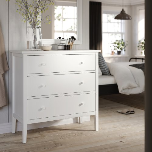 GULLABERG 3-drawer chest - white/anchor/unlock function 39x18 7/8x39 3/8 "