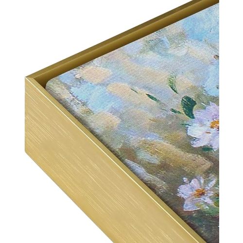 Floating Frame for 16x24 Canvas Paintings, DIY Metal Canvas Frame with 1.5" Deep, Modern Floater Frame for Oil Paintings Portrait Landscape Living Room Bedroom Home Office Wall Art Decor (Gold)