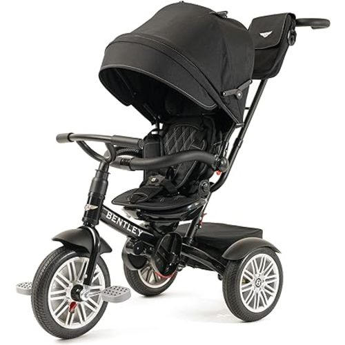 Bentley Kids Trike, All Terrain Toddler Bike 6-in-1, Officially Licensed & Designed by Bentley Motors UK, Baby Tricycle is a Compelling Statement of Performance & Luxury, Onyx Black (6m-5y+)