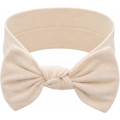 BABYGIZ Baby Girl Headbands-Infant,Toddler Cotton Handmade Hairbands with Bows Child Hair Accessories (Light Beige)